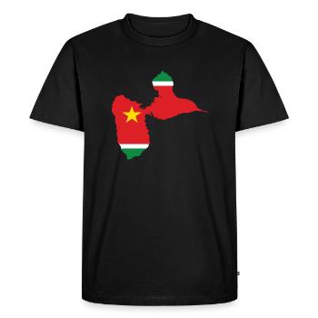 drapeau carte geographique de la guadeloupe - T-shirt Premium bio Homme - noir - Devant - Nico (187cm)