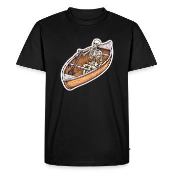 Squelette dans l’aventure en bateau - T-shirt Premium bio Homme - noir - Devant - Nico (187cm)