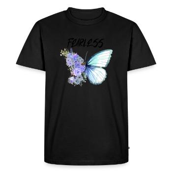 papillon dessiné avec imagination, Intrépide - T-shirt Premium bio Homme - noir - Devant - Nico (187cm)