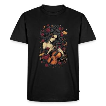 Woman violin - T-shirt Premium bio Homme - noir - Devant - Nico (187cm)