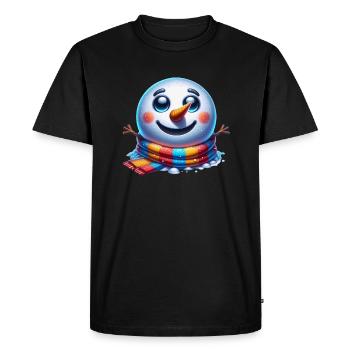 Neige très amusante ! T-shirt bonhomme de neige pour les jours de givre - T-shirt Premium bio Homme - noir - Devant - Nico (187cm)