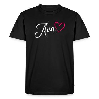 Ava Surname First Name Heart Pink - Men's Premium Organic T-Shirt - black - Front - Nico (187cm)
