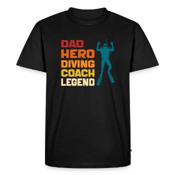 Dad Hero Diving Coach Legend Funny Diving Dad 2024 - Men's Premium Organic T-Shirt - black - Front - Nico (187cm)