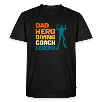 Dad Hero Diving Coach Legend Funny Diving Dad 2024 - Men's Premium Organic T-Shirt - black - Front - Nico (187cm)