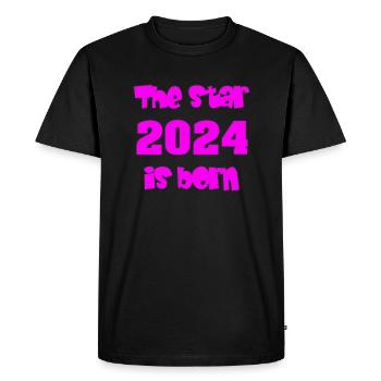 Birth 2024 - Gift - The Star 2024 is born - Men's Premium Organic T-Shirt - black - Front - Nico (187cm)