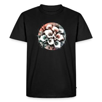 Lys Calla dessinés - T-shirt Premium bio Homme - noir - Devant - Nico (187cm)