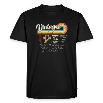 Great since 1937 birthday 1937 vintage 193 - Men's Premium Organic T-Shirt - black - Front - Nico (187cm)
