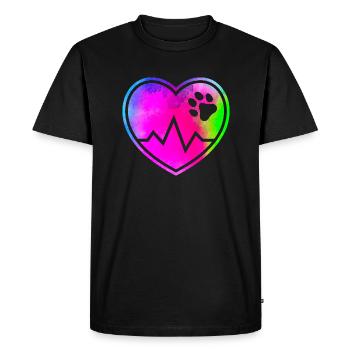 Cœur de chien - T-shirt Premium bio Homme - noir - Devant - Nico (187cm)