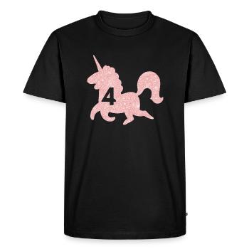 4e anniversaire licorne - T-shirt Premium bio Homme - noir - Devant - Nico (187cm)