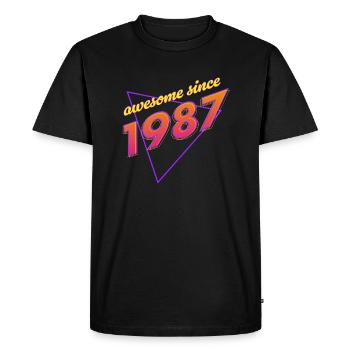 Retro Awesome: Born in '87 - Men's Premium Organic T-Shirt - black - Front - Nico (187cm)