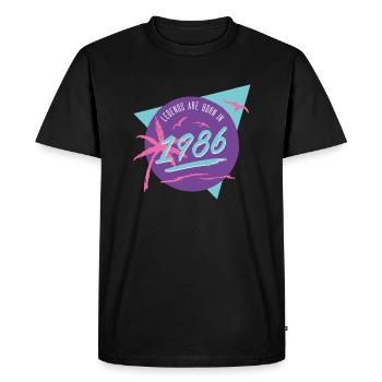 Des légendes sont nées en 1986 - T-shirt Premium bio Homme - noir - Devant - Nico (187cm)