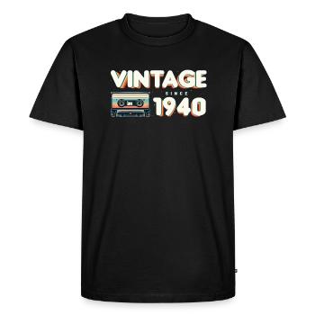 Vintage 1940 Retro Vintage Nostalgic Birthday - Men's Premium Organic T-Shirt - black - Front - Nico (187cm)