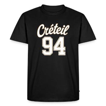 Créteil 94 - T-shirt Premium bio Homme - noir - Devant - Nico (187cm)