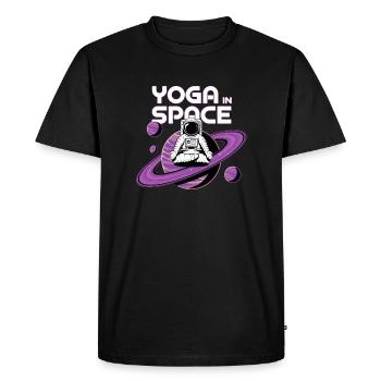yoga dans l'espace - T-shirt Premium bio Homme - noir - Devant - Nico (187cm)