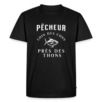 Peach humor - Men's Premium Organic T-Shirt - black - Front - Nico (187cm)