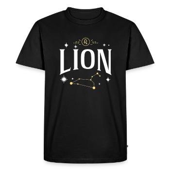 Signe astro lion - T-shirt Premium bio Homme - noir - Devant - Nico (187cm)