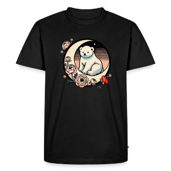 Polar Bear Moon - Men's Premium Organic T-Shirt - black - Front - Nico (187cm)