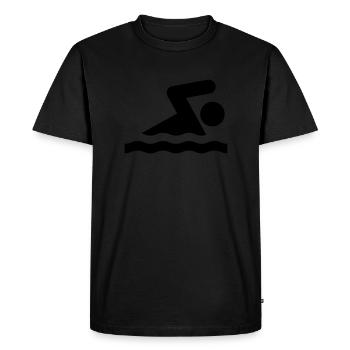 Swimming - Men's Premium Organic T-Shirt - black - Front - Nico (187cm)