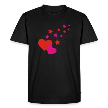 Heart, le cœur, l'amour, la Saint-Valentin, Saint - T-shirt Premium bio Homme - noir - Devant - Nico (187cm)
