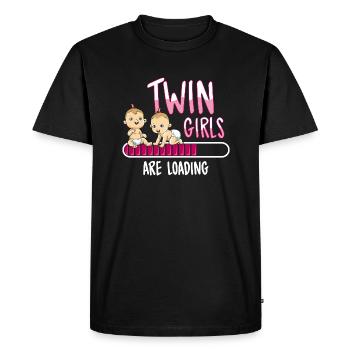Twin girls loading pregnancy twins baby - Men's Premium Organic T-Shirt - black - Front - Nico (187cm)