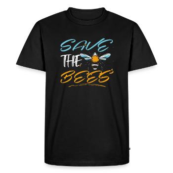 Save the bees - Men's Premium Organic T-Shirt - black - Front - Nico (187cm)