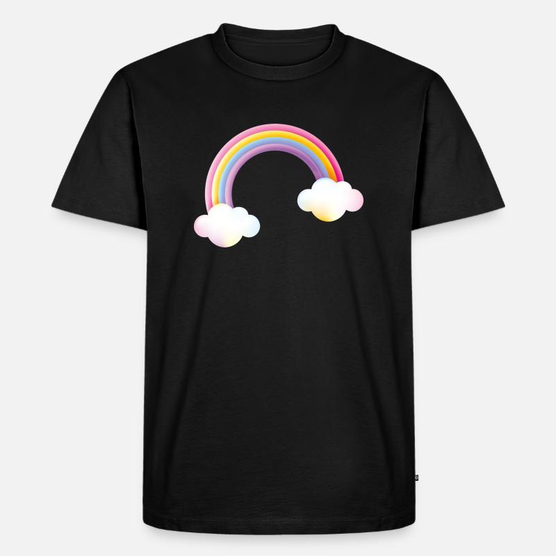Smiley Rainbow - Männer Premium Bio T-Shirt - Schwarz