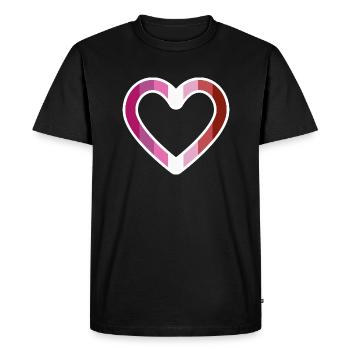 LGBT Heart Lesbian Lesbian Flag Flag Rose Violet - T-shirt Premium bio Homme - noir - Devant - Nico (187cm)