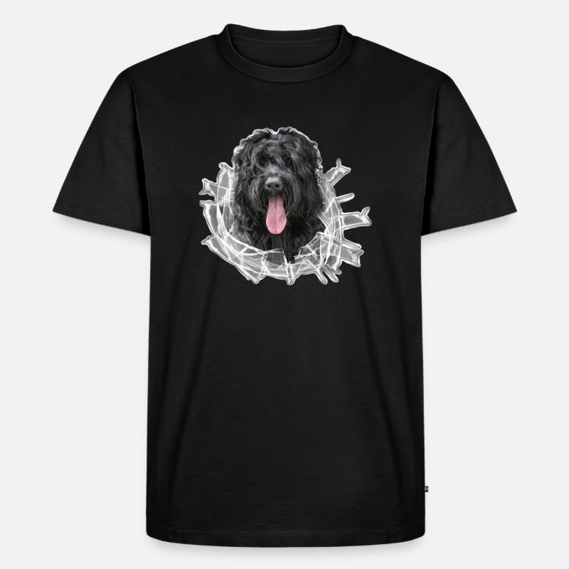 RussischerSchwarzerTerrier Glas - Männer Premium Bio T-Shirt - Schwarz