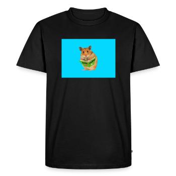 Finally schoolchild hamster for lunch box etc - Men's Premium Organic T-Shirt - black - Front - Nico (187cm)