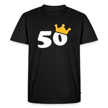 50 crown 50 birthday 50 years - Men's Premium Organic T-Shirt - black - Front - Nico (187cm)
