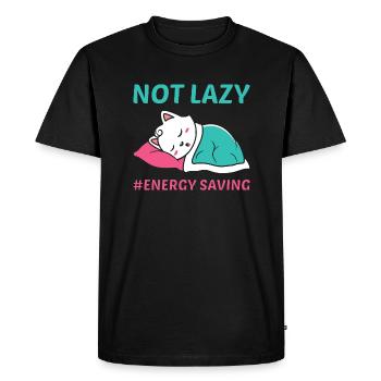 Not Lazy - Men's Premium Organic T-Shirt - black - Front - Nico (187cm)
