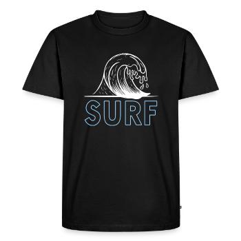 Ride The Waves Classic Surfing T-Shit Present Gift - Men's Premium Organic T-Shirt - black - Front - Nico (187cm)