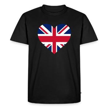 Cœur de Grande-Bretagne - T-shirt Premium bio Homme - noir - Devant - Nico (187cm)