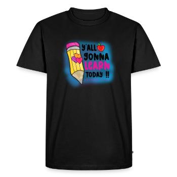 Enseignants Enseignants École Enseignants Personnel enseignant - T-shirt Premium bio Homme - noir - Devant - Nico (187cm)
