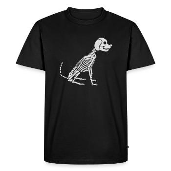 Skeleton Dog Halloween Design - Men's Premium Organic T-Shirt - black - Front - Nico (187cm)