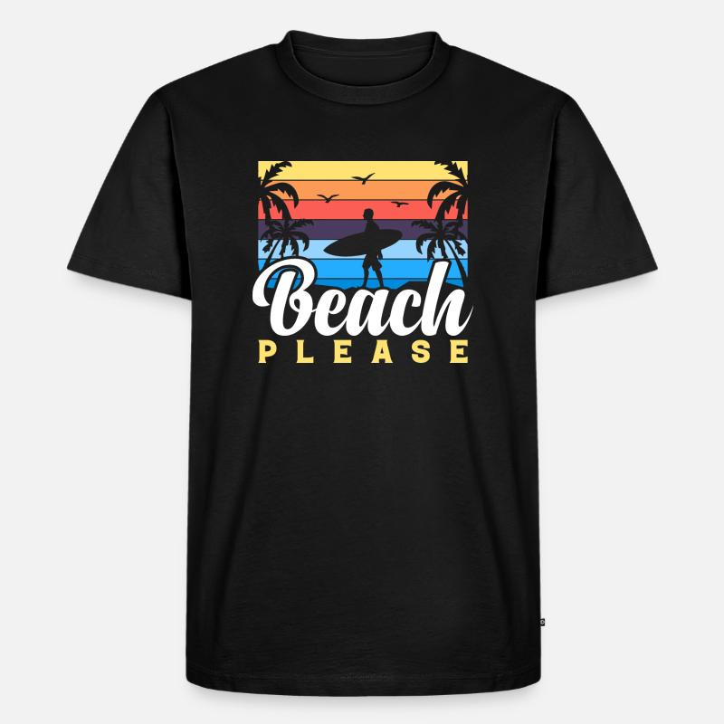 BEACH PLEASE - Männer Premium Bio T-Shirt - Schwarz