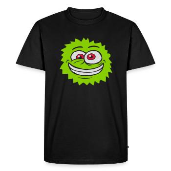 Visage fou de monstre poilu - T-shirt Premium bio Homme - noir - Devant - Nico (187cm)