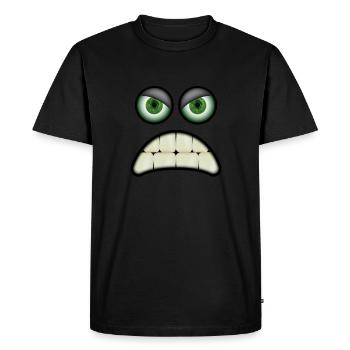 Visage en colère d’une créature mignonne - T-shirt Premium bio Homme - noir - Devant - Nico (187cm)