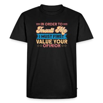 Sarcasme Ironie Cadeau sarcastique - T-shirt Premium bio Homme - noir - Devant - Nico (187cm)