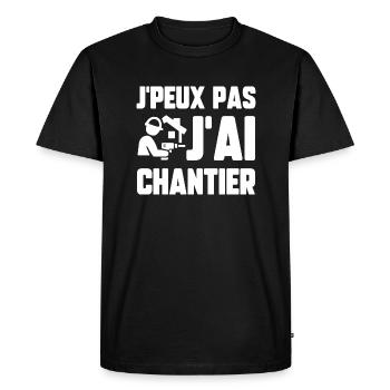 J’peux pas j’ai chantier - T-shirt Premium bio Homme - noir - Devant - Nico (187cm)