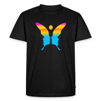 Optical illusion art psychadelic retro shapes sex - Men's Premium Organic T-Shirt - black - Front - Nico (187cm)