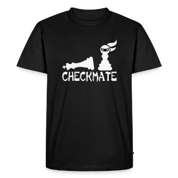 Échec et mat des pièces de joueur d’échecs - T-shirt Premium bio Homme - noir - Devant - Nico (187cm)