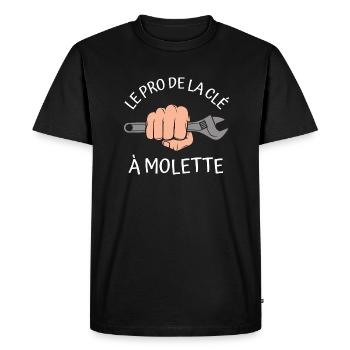 Pro de la clé à molette - T-shirt Premium bio Homme - noir - Devant - Nico (187cm)