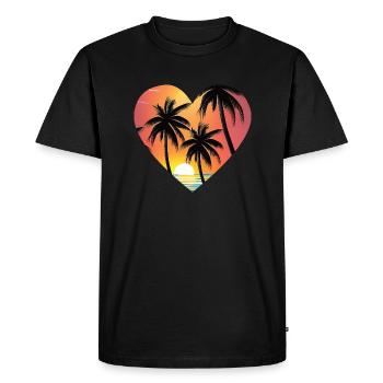 Vacances d’été Palm Beach Palm Islands Island Sun - T-shirt Premium bio Homme - noir - Devant - Nico (187cm)