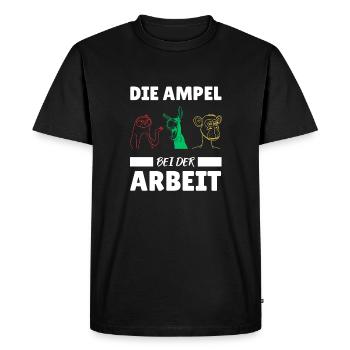 Anti Ampel Regierung T-Shirt Politik Grüne SPD FDP - Männer Premium Bio T-Shirt - Schwarz - Vorne - Nico (187cm)