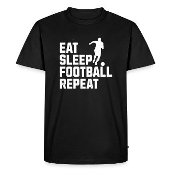Eat Sleep Football Repeat - Men's Premium Organic T-Shirt - black - Front - Nico (187cm)