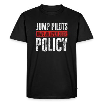 Jump Pilots Have an Open Door Policy - Skydiving - Men's Premium Organic T-Shirt - black - Front - Nico (187cm)