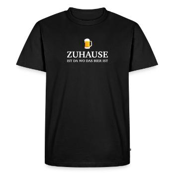 Zuhause ist da wo das Bier ist - Männer Premium Bio T-Shirt - Schwarz - Vorne - Nico (187cm)