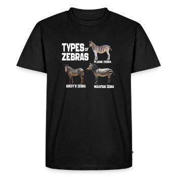 Types Of Zebra, Zebra Breeds List Animal Lover - T-shirt Premium bio Homme - noir - Devant - Nico (187cm)