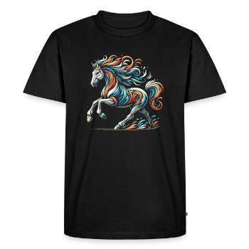 Cheval artwork - T-shirt Premium bio Homme - noir - Devant - Nico (187cm)